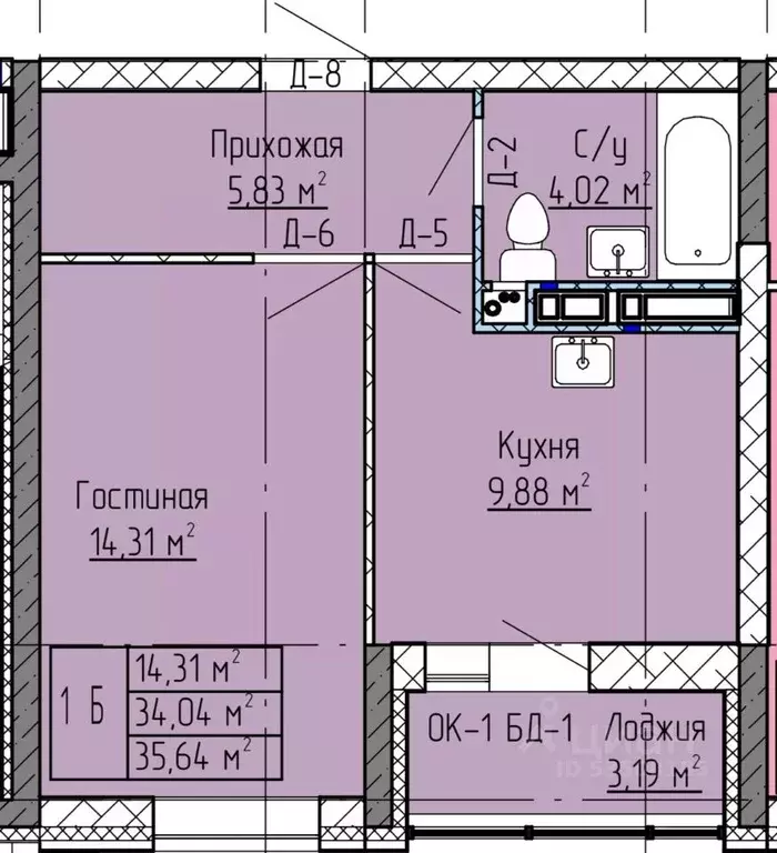 1-к кв. Татарстан, Нижнекамск ул. Баки Урманче, 12 (35.64 м) - Фото 0