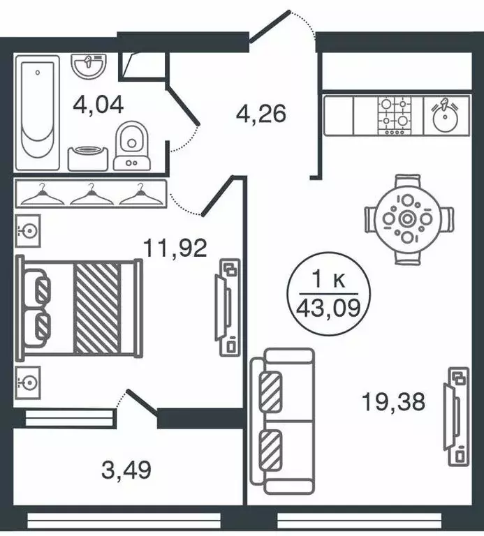1-комнатная квартира: Тверь, улица Левитана, 74Б (43.1 м) - Фото 1
