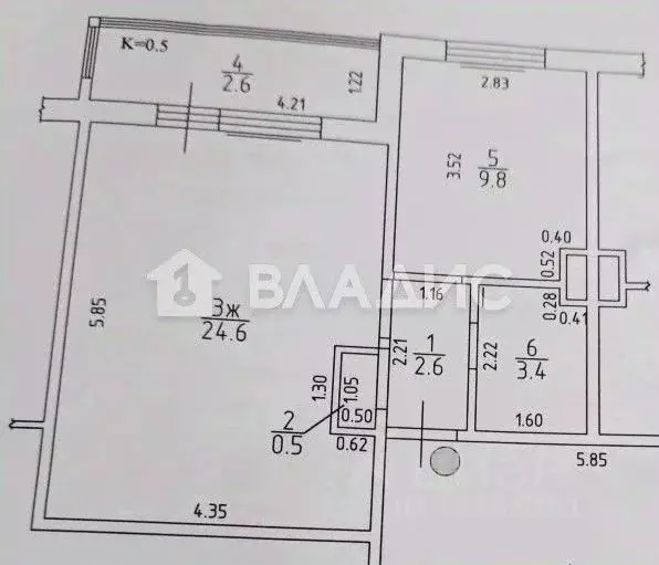1-к кв. Калининградская область, Калининград Машиностроительная ул., ... - Фото 2