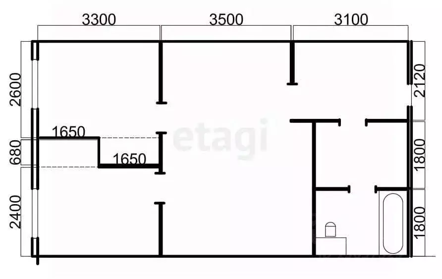 2-к кв. Иркутская область, Иркутск ул. Сергеева, 5/8 (58.7 м) - Фото 1