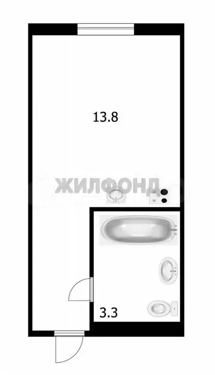 Апартаменты-студия, 17,1 м, 5/5 эт. - Фото 0