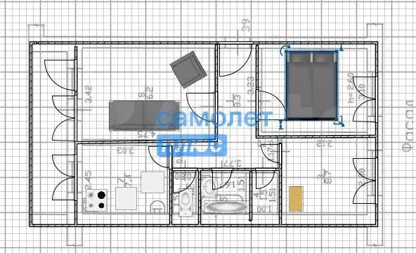 3-к. квартира, 57,5 м, 5/5 эт. - Фото 0