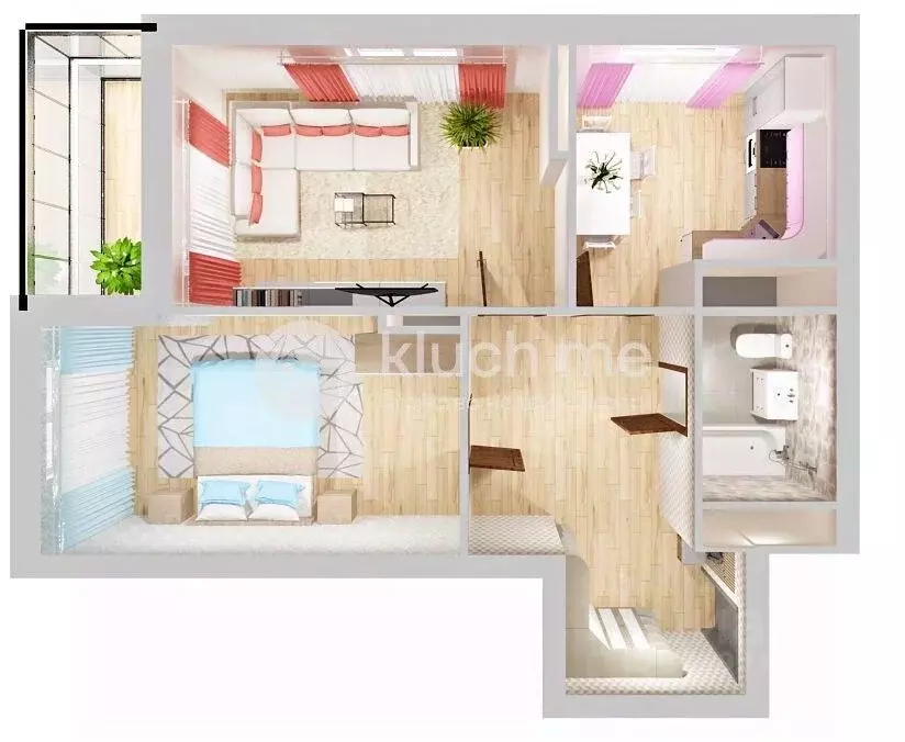 2-к кв. Татарстан, Казань ул. Вишневского, 61А (60.1 м) - Фото 2