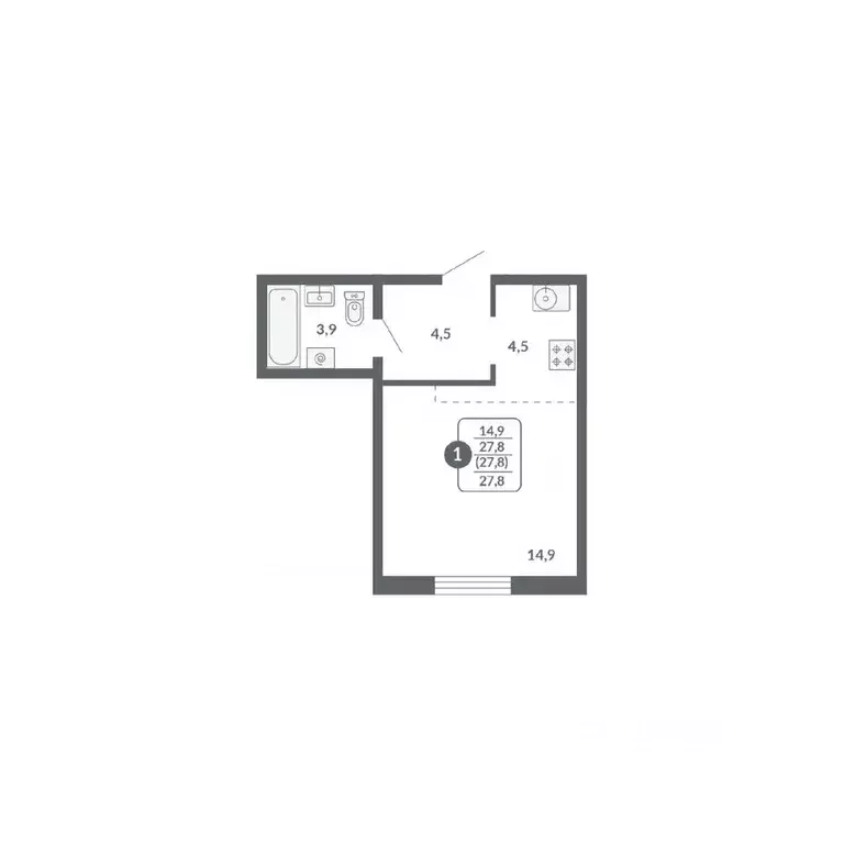 1-к кв. Кировская область, Киров ул. Потребкооперации, 34 (27.8 м) - Фото 1