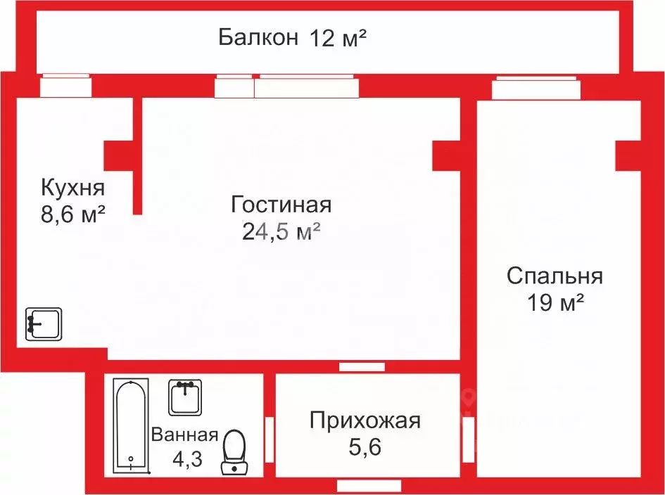 2-к кв. Челябинская область, Челябинск ул. Братьев Кашириных, 68 (62.3 ... - Фото 1