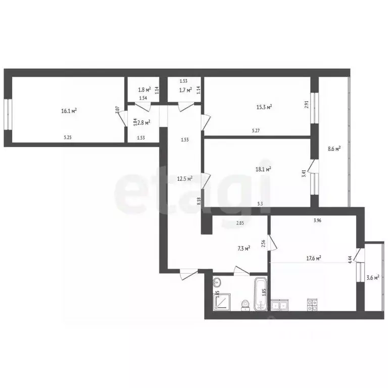 3-к кв. Самарская область, Самара Ново-Вокзальная ул., 27 (98.0 м) - Фото 2