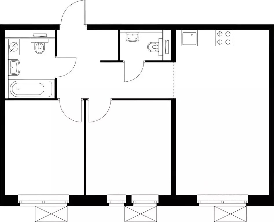 3-к кв. Московская область, Котельники Парковый мкр, 1к1 (56.0 м) - Фото 2