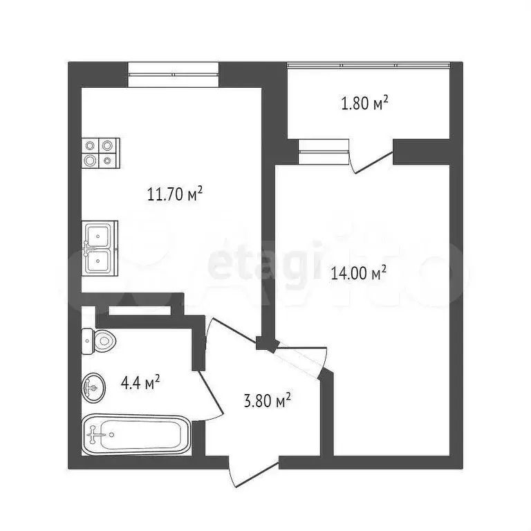 1-к. квартира, 35,7 м, 7/24 эт. - Фото 0