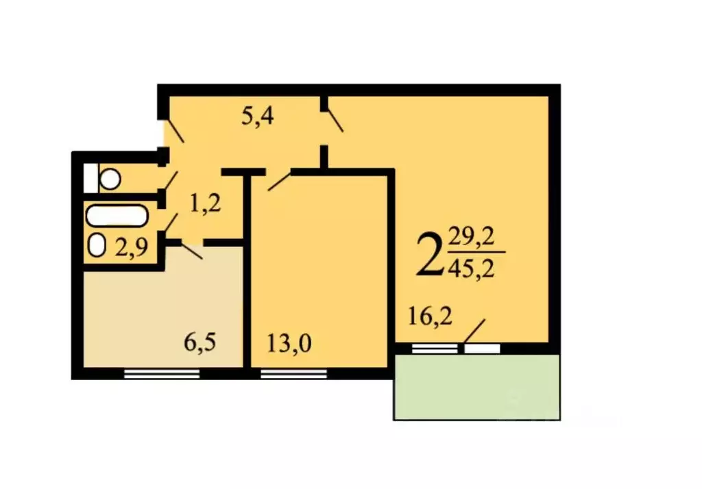 2-к кв. Москва ул. Генерала Белова, 33/19 (46.1 м) - Фото 1