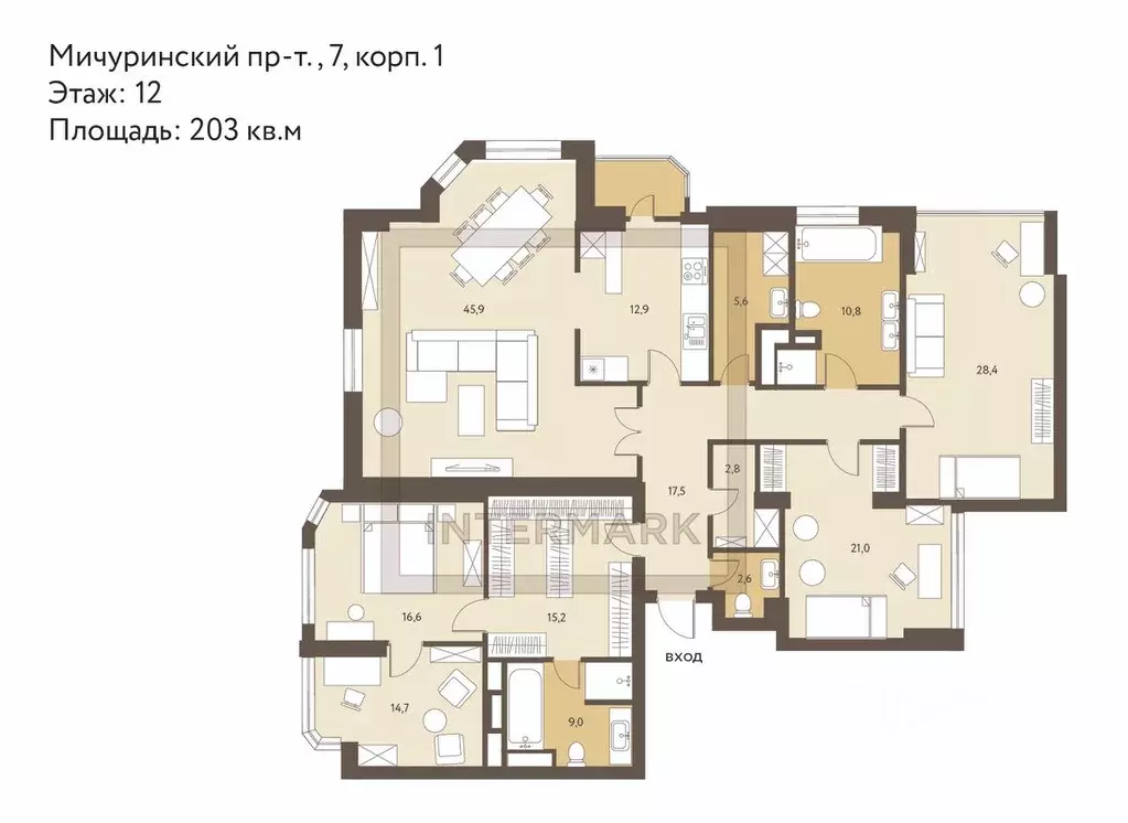 5-к кв. Москва Мичуринский просп., 7К1 (203.0 м) - Фото 2