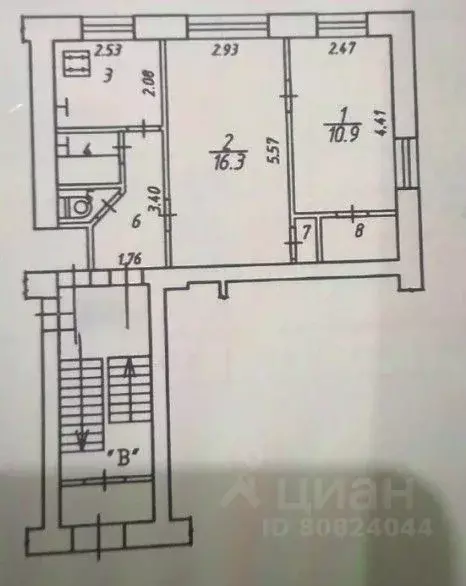 2-к кв. Калужская область, Калуга ул. Суворова, 153к5 (42.4 м) - Фото 2