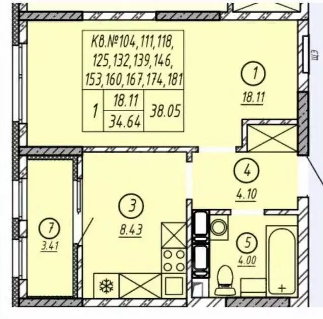 1-к кв. Оренбургская область, Оренбург Северный жилрайон,  (38.05 м) - Фото 2