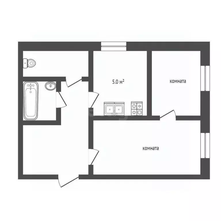 2-к кв. Хабаровский край, Амурский район, Эльбан рп Центральная ул., ... - Фото 2