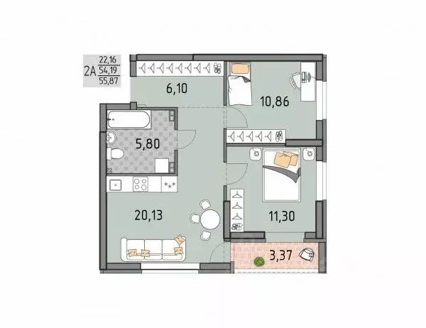 2-к кв. Свердловская область, Екатеринбург Юго-Западный жилрайон, ... - Фото 1