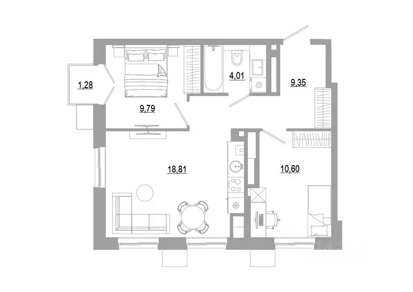 2-к кв. Астраханская область, Астрахань Энергетическая ул. (53.87 м) - Фото 1