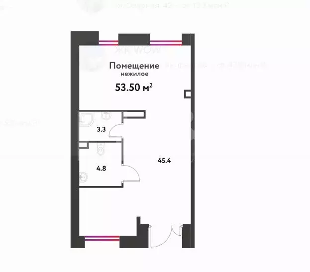 Помещение свободного назначения (53.5 м) - Фото 1