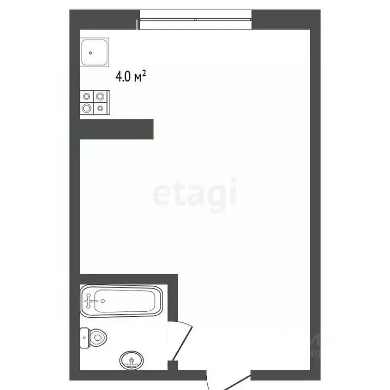 Студия Тюменская область, Тюмень ул. Седова, 66 (15.1 м) - Фото 0