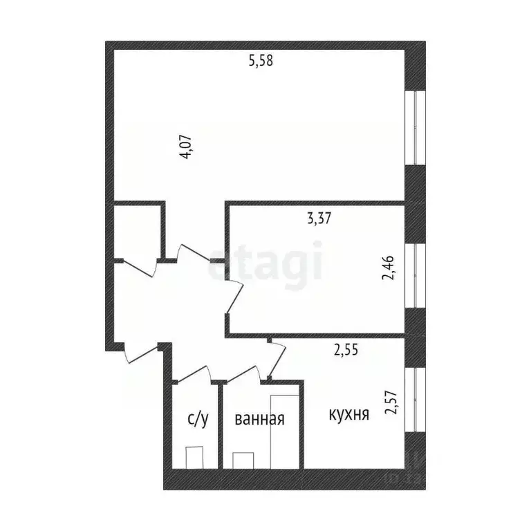 2-к кв. Белгородская область, Белгород ул. Костюкова, 36б (60.0 м) - Фото 1