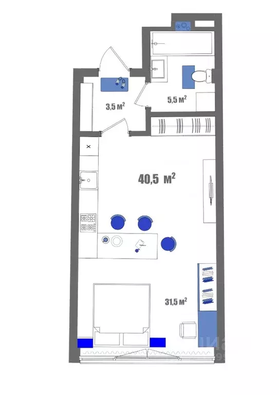 1-к кв. Крым, Судак ул. Набережная, 75 (40.5 м) - Фото 1
