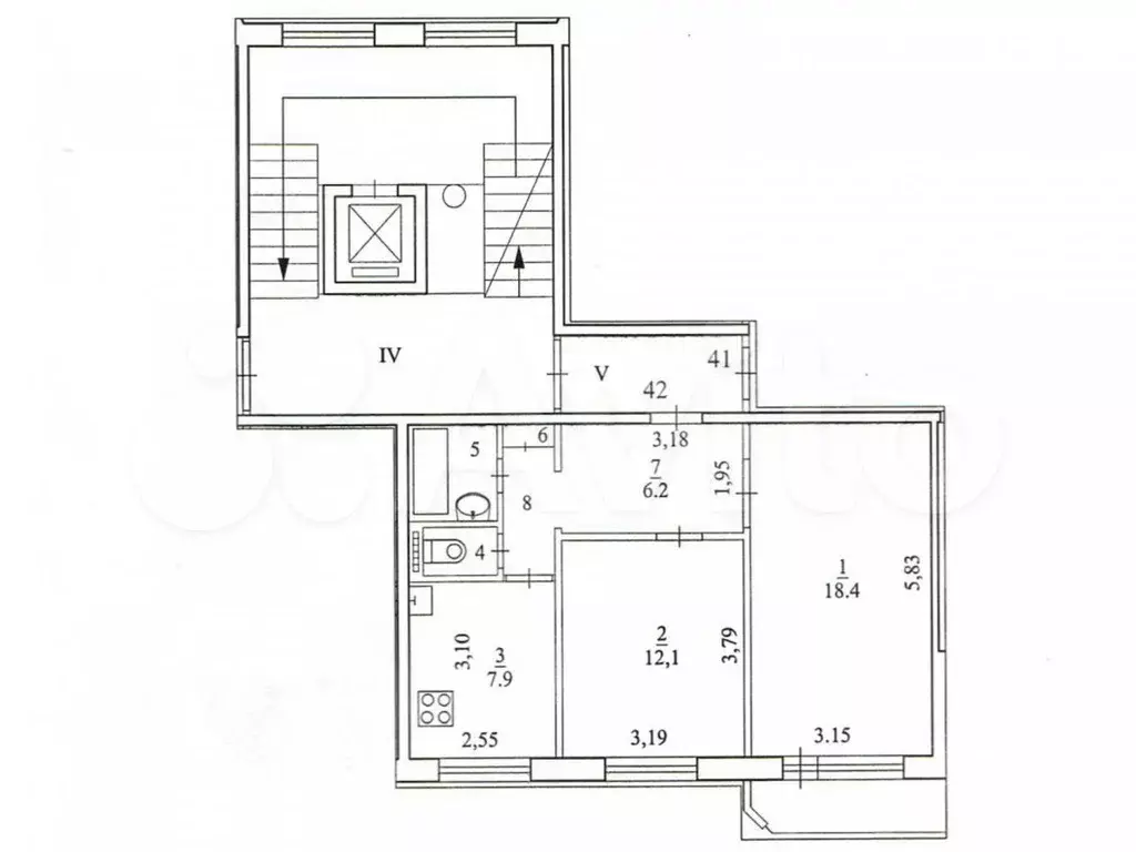 2-к. квартира, 50,8 м, 2/9 эт. - Фото 0