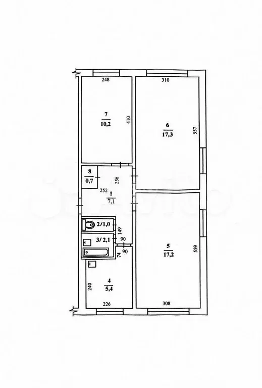 3-к. квартира, 61 м, 1/5 эт. - Фото 0