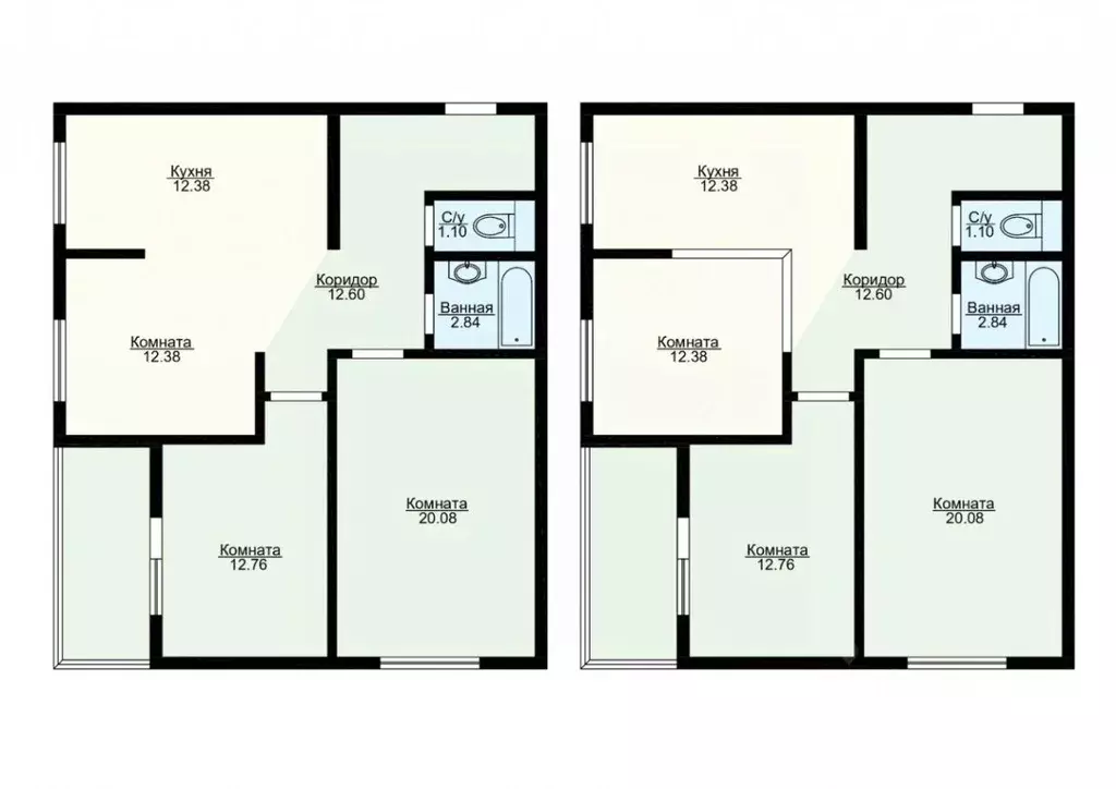 Квартира, 3 комнаты, 78.2 м - Фото 1