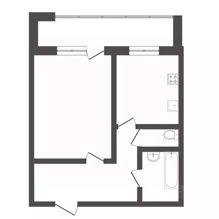 1-к кв. Тюменская область, Тюмень ул. Станислава Карнацевича, 12 (35.0 ... - Фото 1
