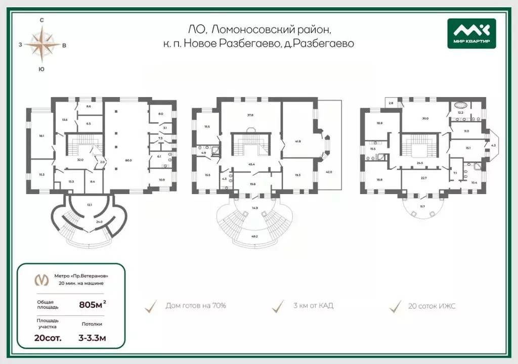Коттедж в Ленинградская область, Ломоносовский район, Горбунковское ... - Фото 2