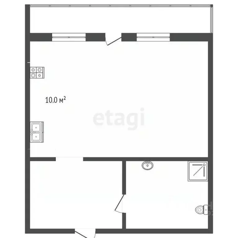 Студия Вологодская область, пос. Дорожный 7 (29.1 м) - Фото 1