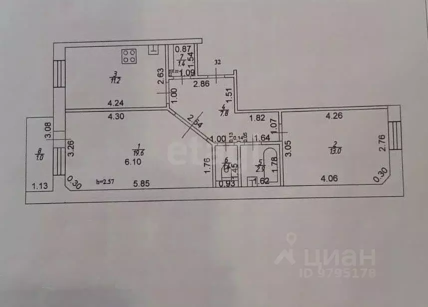 2-к кв. Татарстан, Казань ул. Академика Сахарова, 16 (57.3 м) - Фото 1