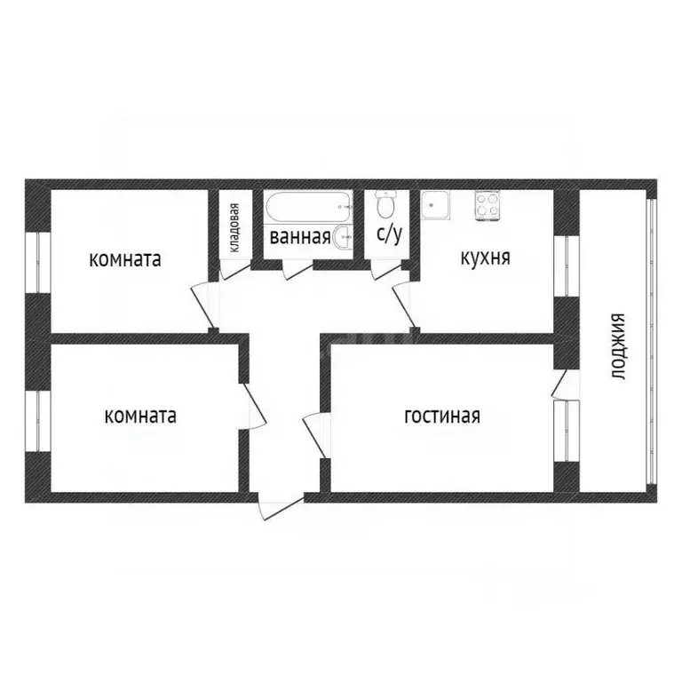 3-к кв. Курганская область, Курган Энергетики жилрайон, Кулацкий мкр, ... - Фото 2
