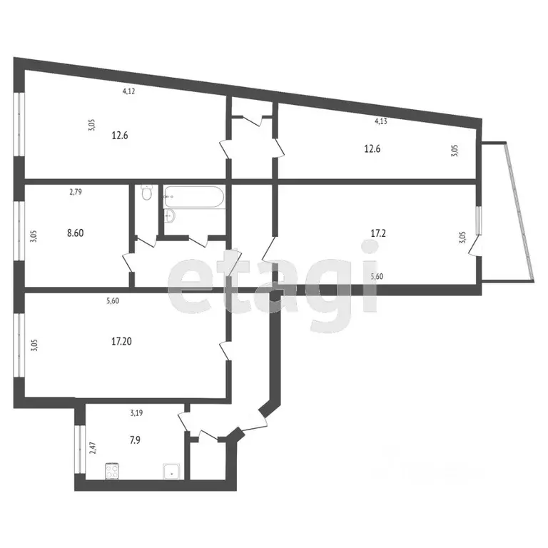 4-к кв. Тюменская область, Тюмень ул. Газовиков, 3 (85.5 м) - Фото 1