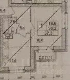 Квартира, 1 комната, 37.29 м - Фото 1