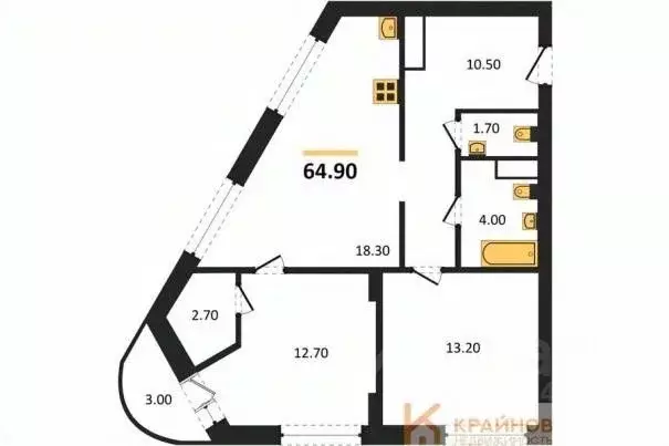 2-к кв. Воронежская область, Воронеж бул. Содружества, 1 (64.9 м) - Фото 0