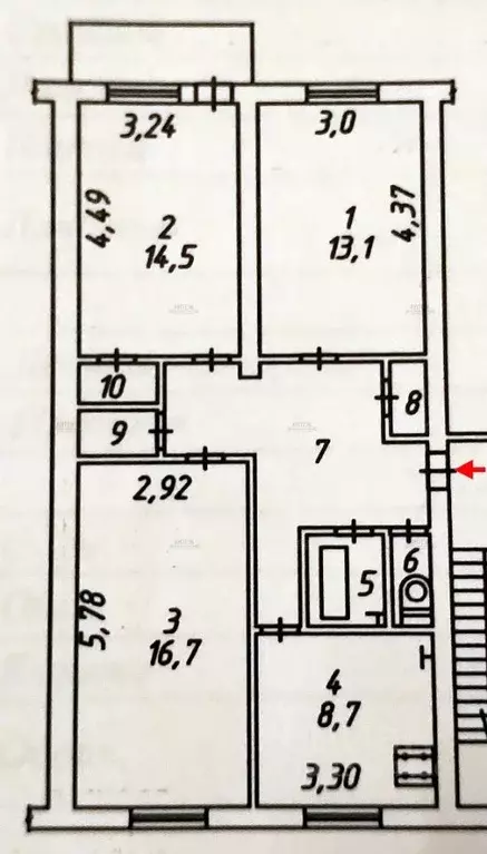 3-к кв. Калужская область, Калуга ул. Дружбы, 6 (70.4 м) - Фото 2