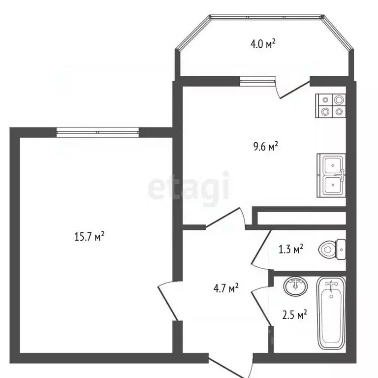 1-к кв. Санкт-Петербург Новоколомяжский просп., 12К1 (34.0 м) - Фото 2