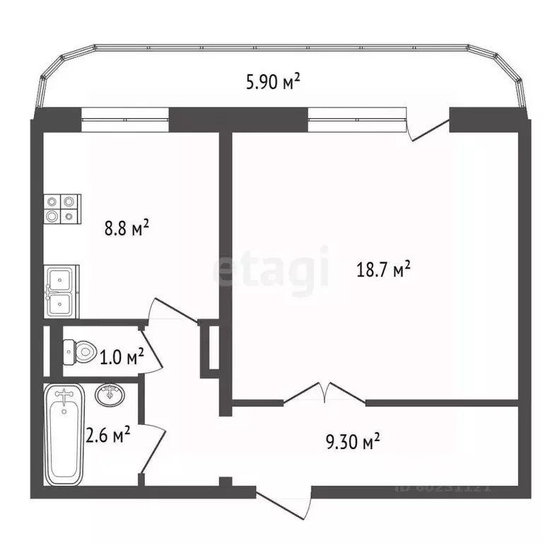 1-к кв. Пермский край, Пермь Целинная ул., 49Б (43.0 м) - Фото 1
