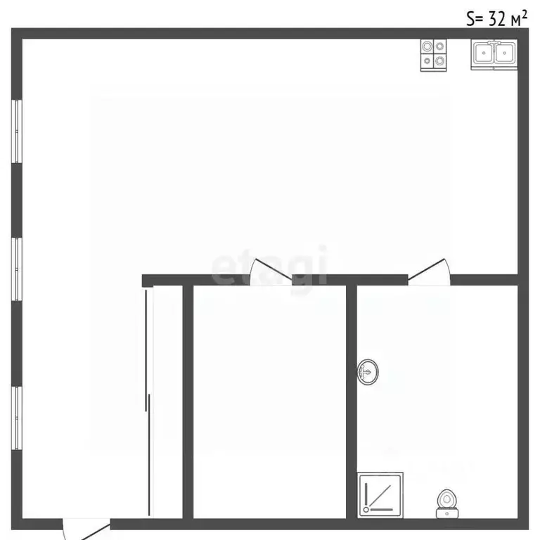 Студия Санкт-Петербург Спасский пер., 6-8 (32.0 м) - Фото 2