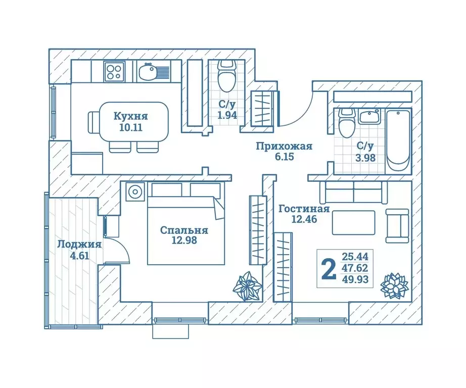 2-комнатная квартира: посёлок городского типа Монино, улица Генерала ... - Фото 1