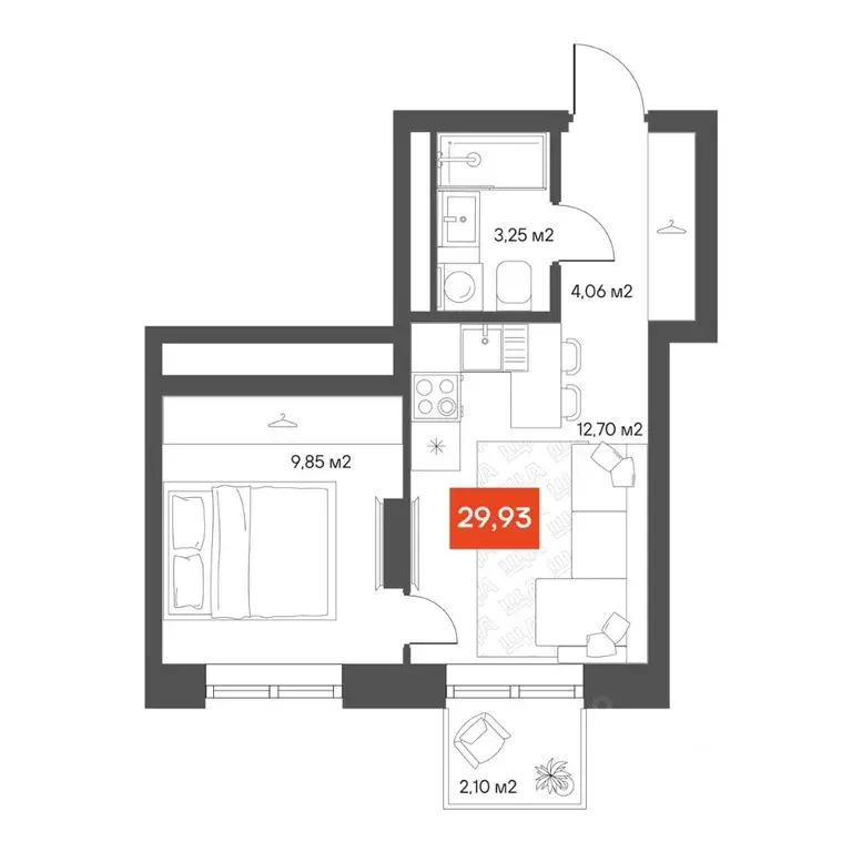 1-к кв. Новосибирская область, Новосибирск Академгородок мкр, ул. ... - Фото 1