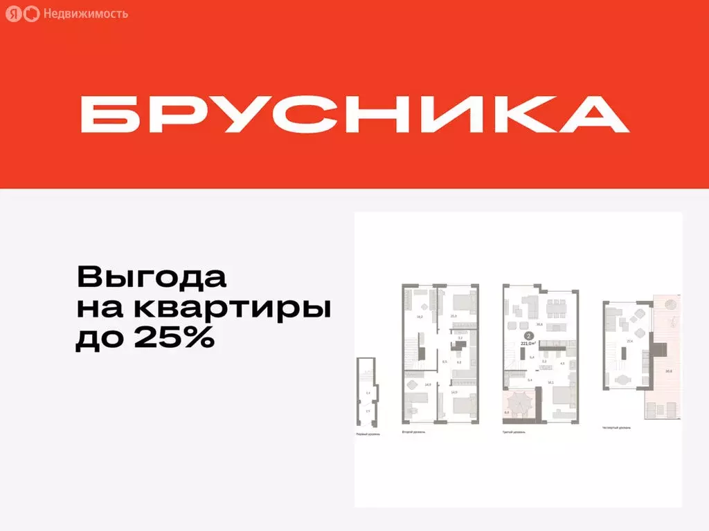 4-комнатная квартира: Тюмень, ЖК Дом у Озера (220.99 м) - Фото 0