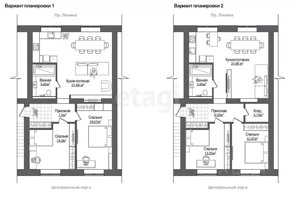 3-к кв. Тульская область, Тула просп. Ленина, 18 (74.8 м) - Фото 1