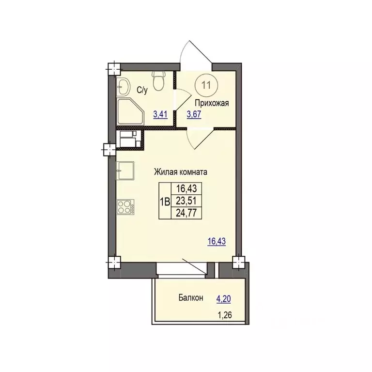 1-к кв. Псковская область, Псковский район, Завеличенская волость, д. ... - Фото 1