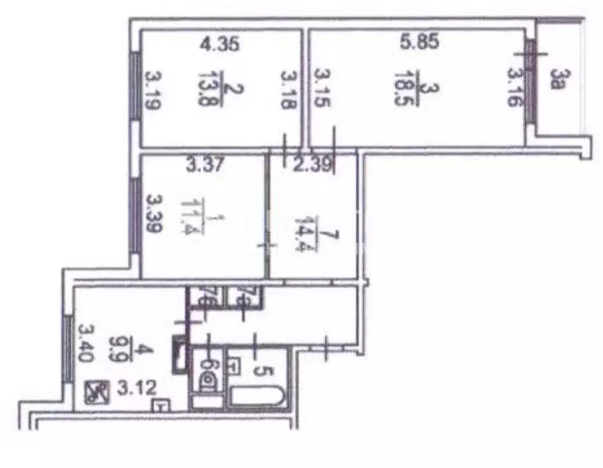 3-к кв. Москва Алтуфьевское ш., 66/2 (73.0 м) - Фото 2