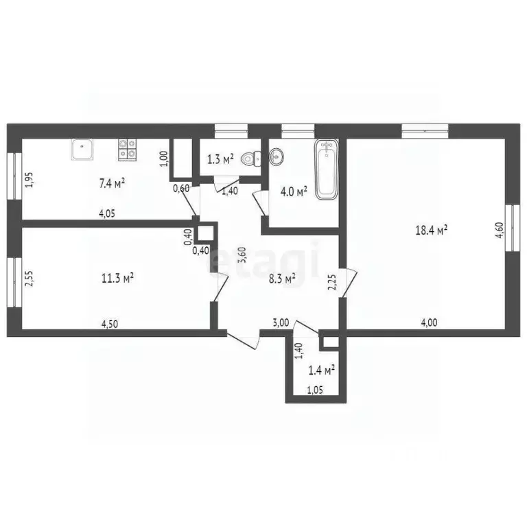 2-к кв. Брянская область, Брянск Литейная ул., 27 (52.0 м) - Фото 0