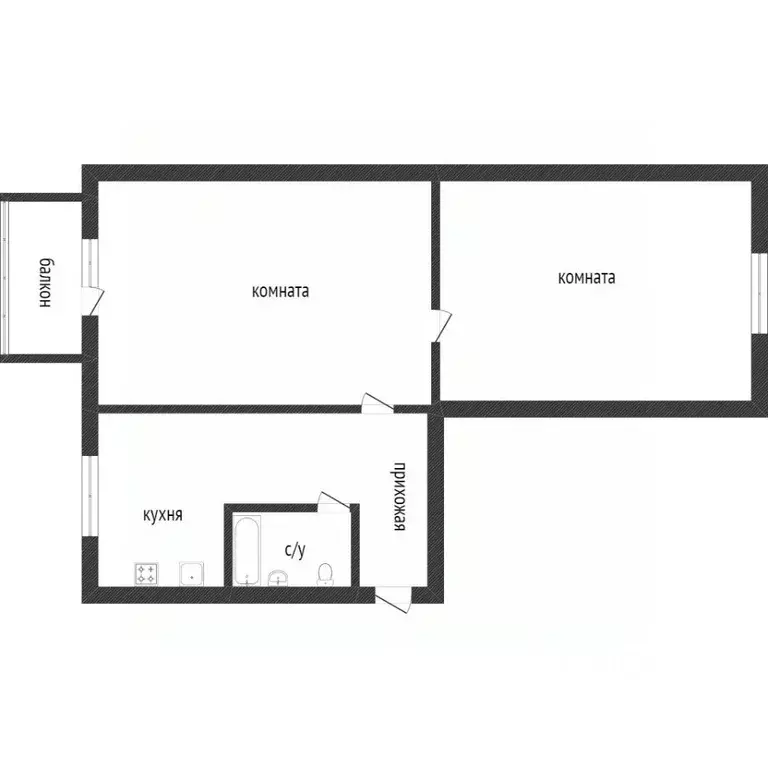 2-к кв. Хабаровский край, Комсомольск-на-Амуре ул. Аллея Труда, 54 ... - Фото 1