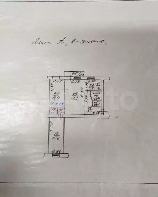 3-к. квартира, 55,5 м, 5/5 эт. - Фото 0