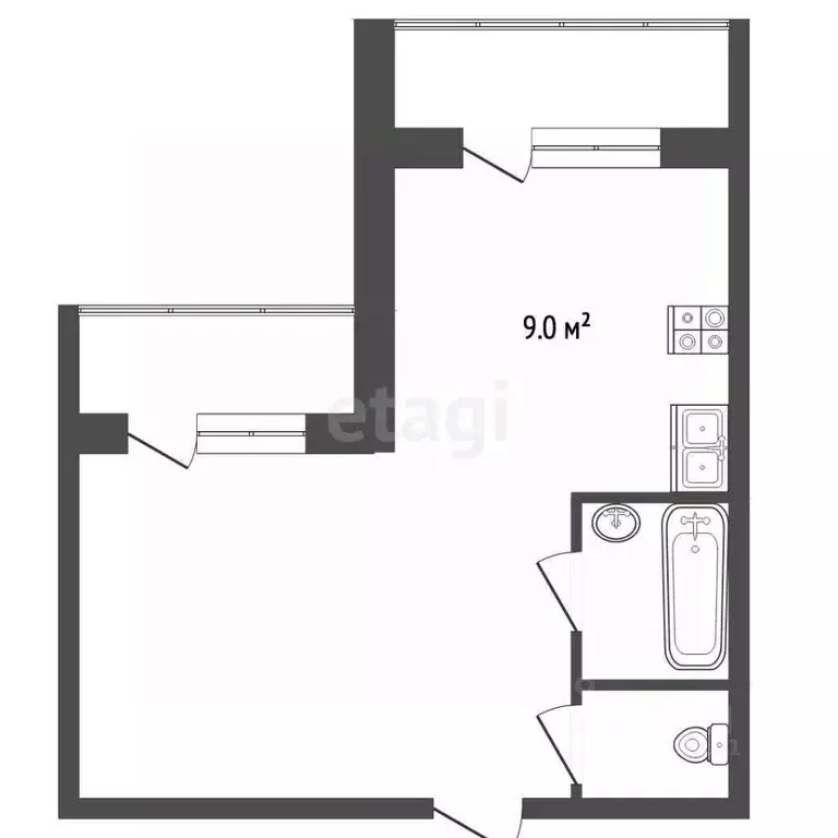 2-к кв. Ростовская область, Ростов-на-Дону просп. Ленина, 140а (68.6 ... - Фото 2