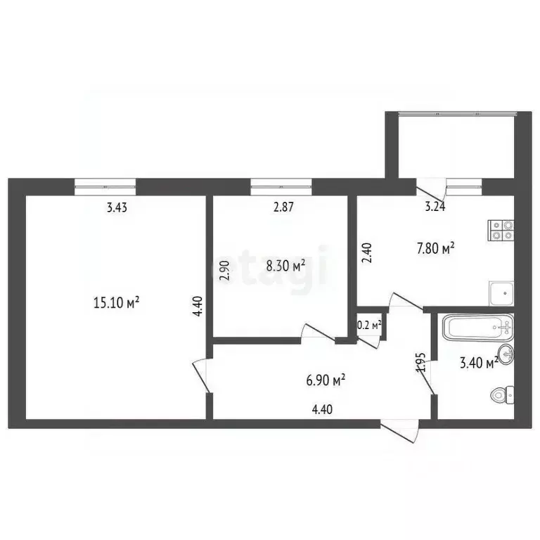 2-к кв. Архангельская область, Котлас ул. 28-й Невельской дивизии, 8Б ... - Фото 2