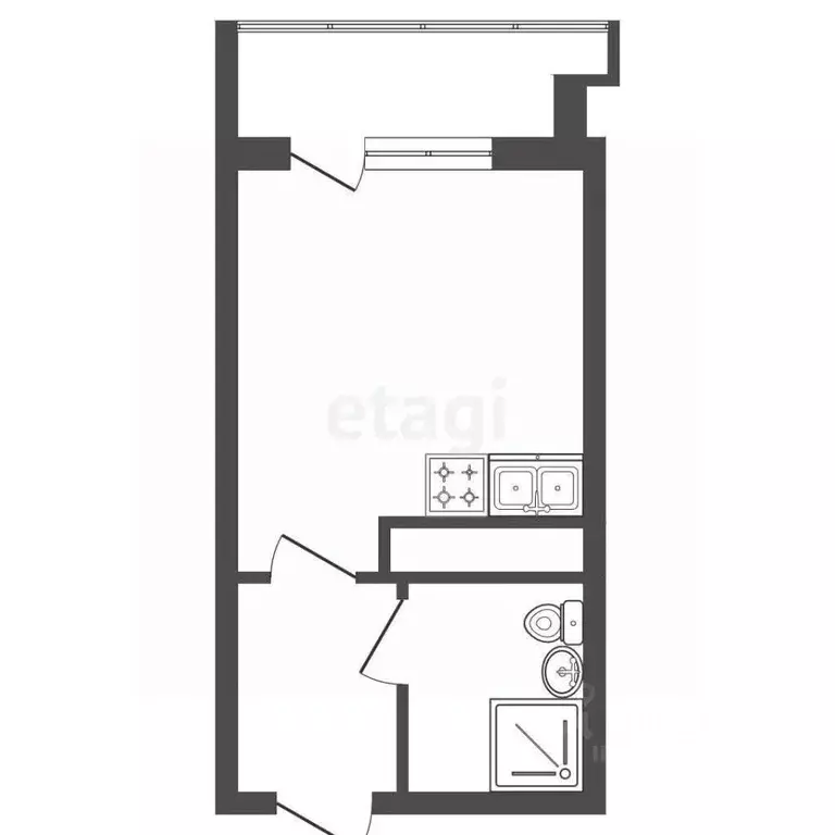 Студия Санкт-Петербург ул. Крыленко, 2 (21.3 м) - Фото 2